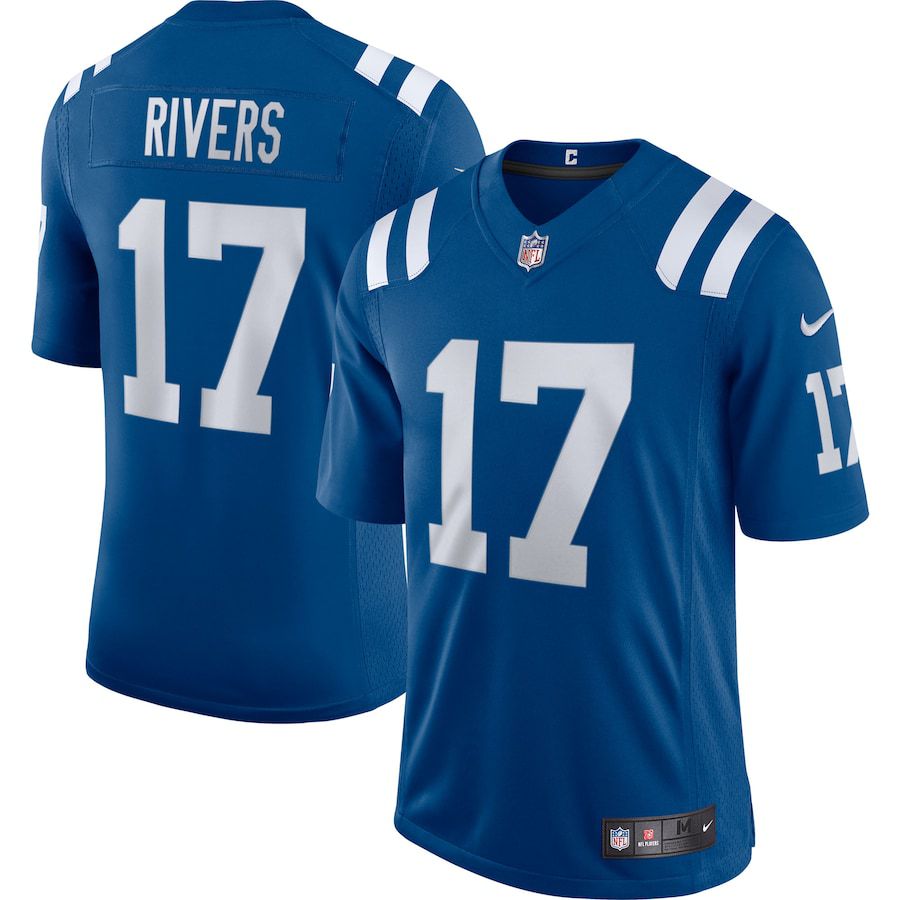 Men Indianapolis Colts 17 Philip Rivers Nike Royal Vapor Limited NFL Jersey